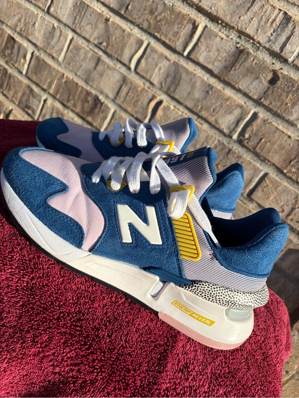 New Balance Blue, Pink & Yellow Retro-Style Sneakers